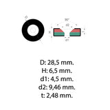 Undersænket gummimagnet 20x7 mm.