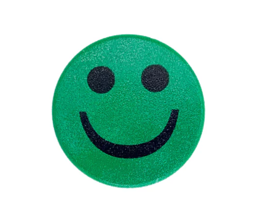 Smiley Magnet grøn, Glad - Kraftig magnet