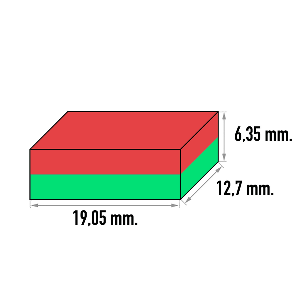 Power magnet, Blok 19x13x6 mm.