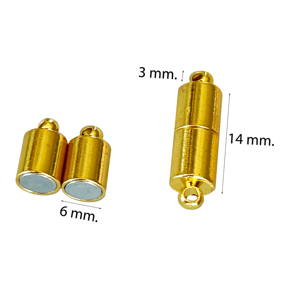 Magnetlås til smykker 20x6 mm., Guld (mellem)