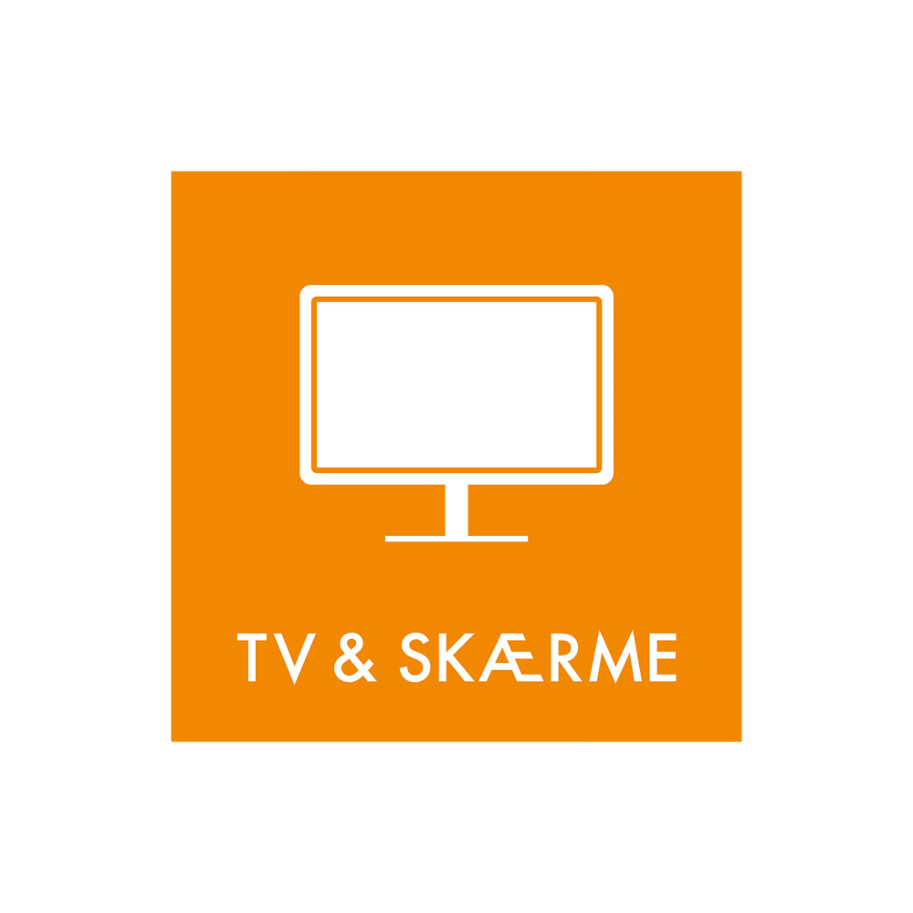 Affaldssortering “TV & skærme” - magnetskilt 30x30 cm.