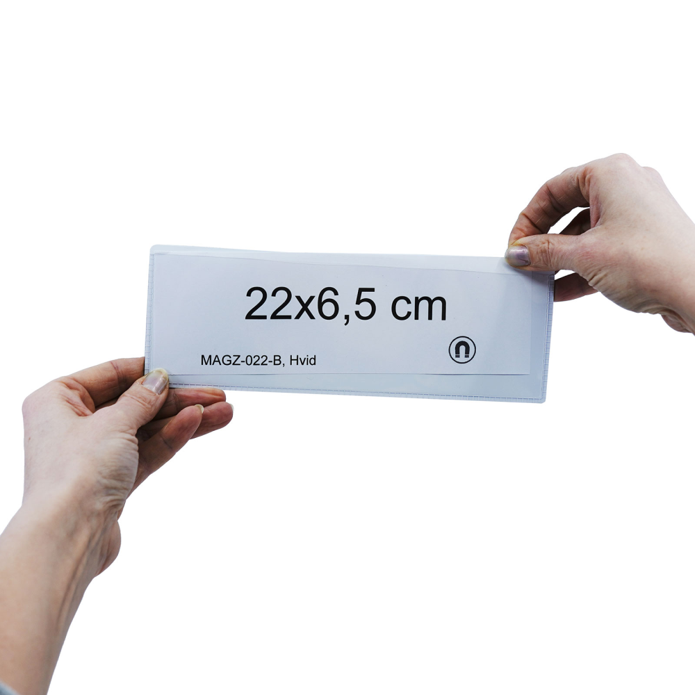 Magnetlomme 22x6,5 cm., Hvid
