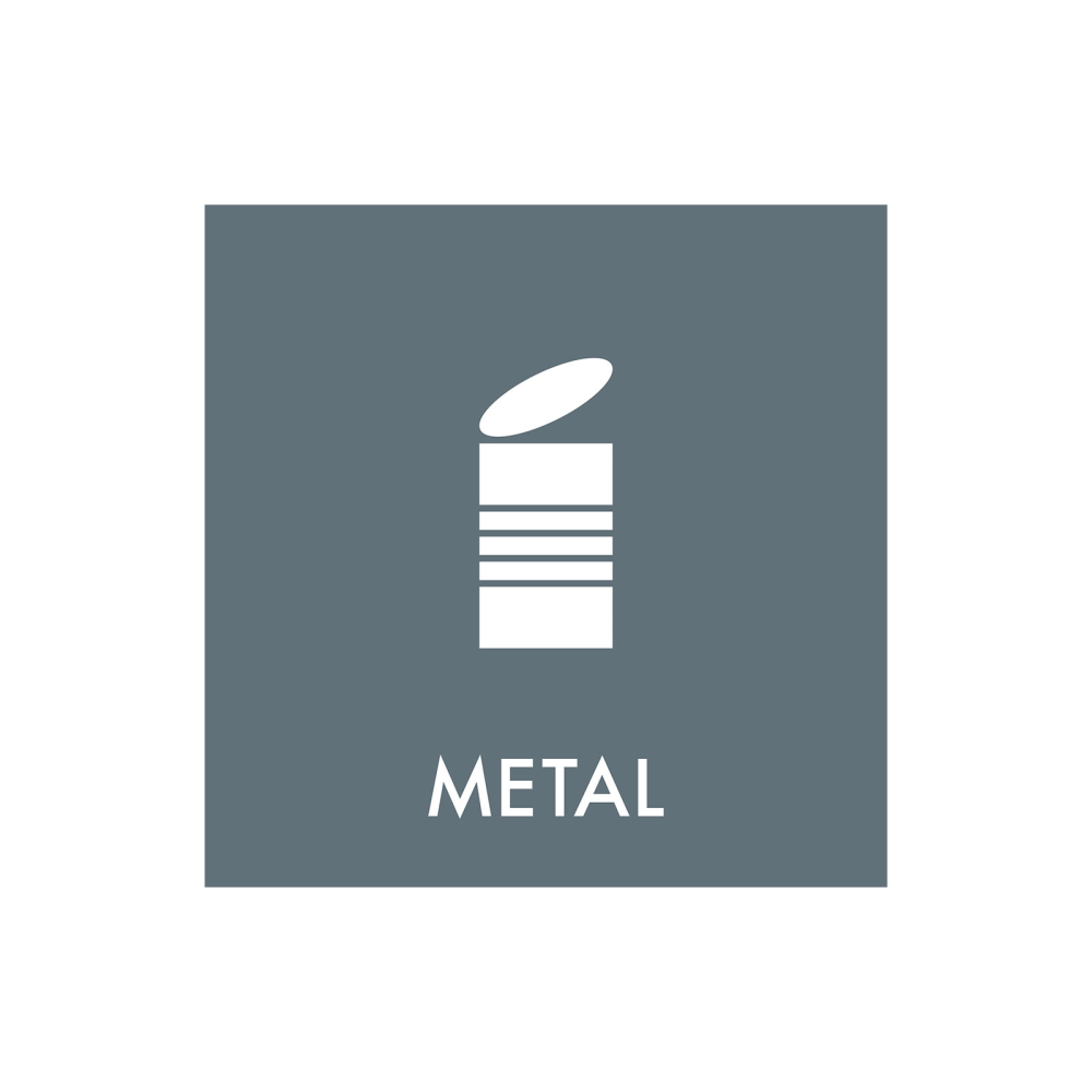 Affaldssortering “metal #1" - magnetskilt 30x30 cm.