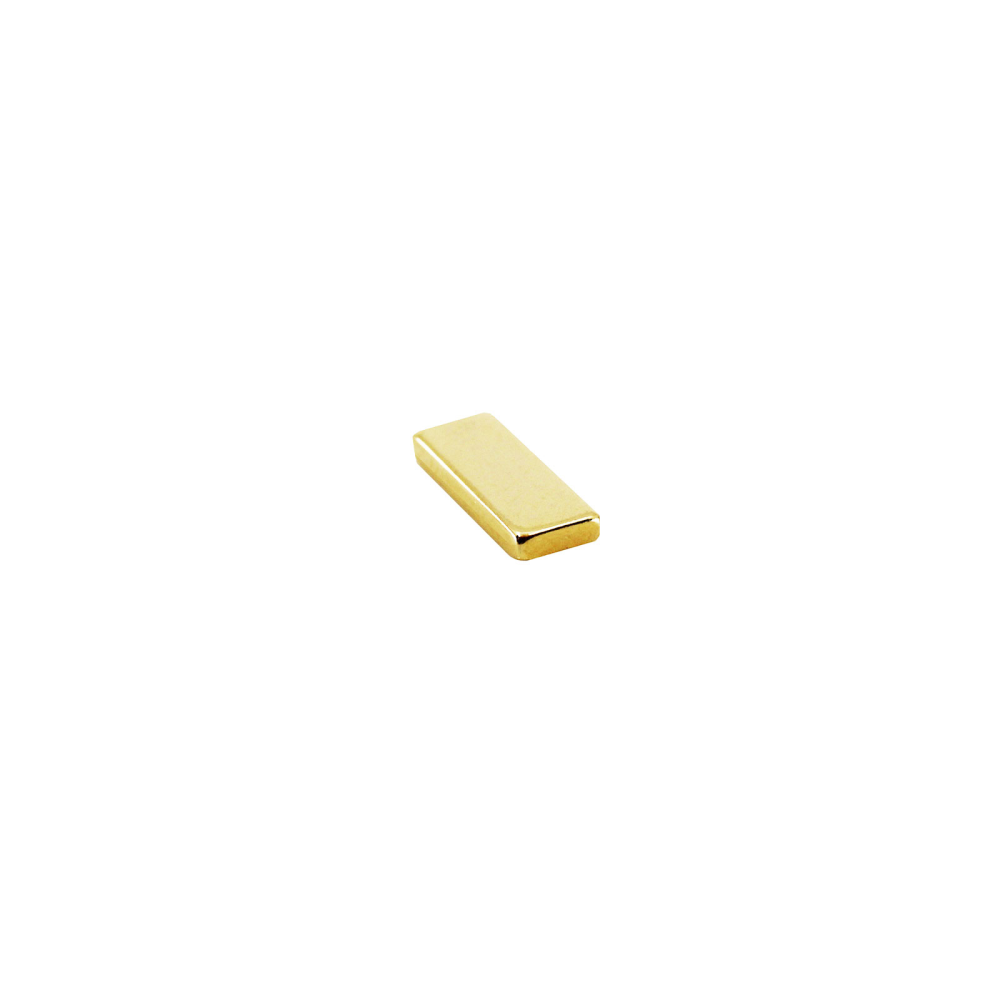 Power magnet, Blok 10x4x1 mm., Guld