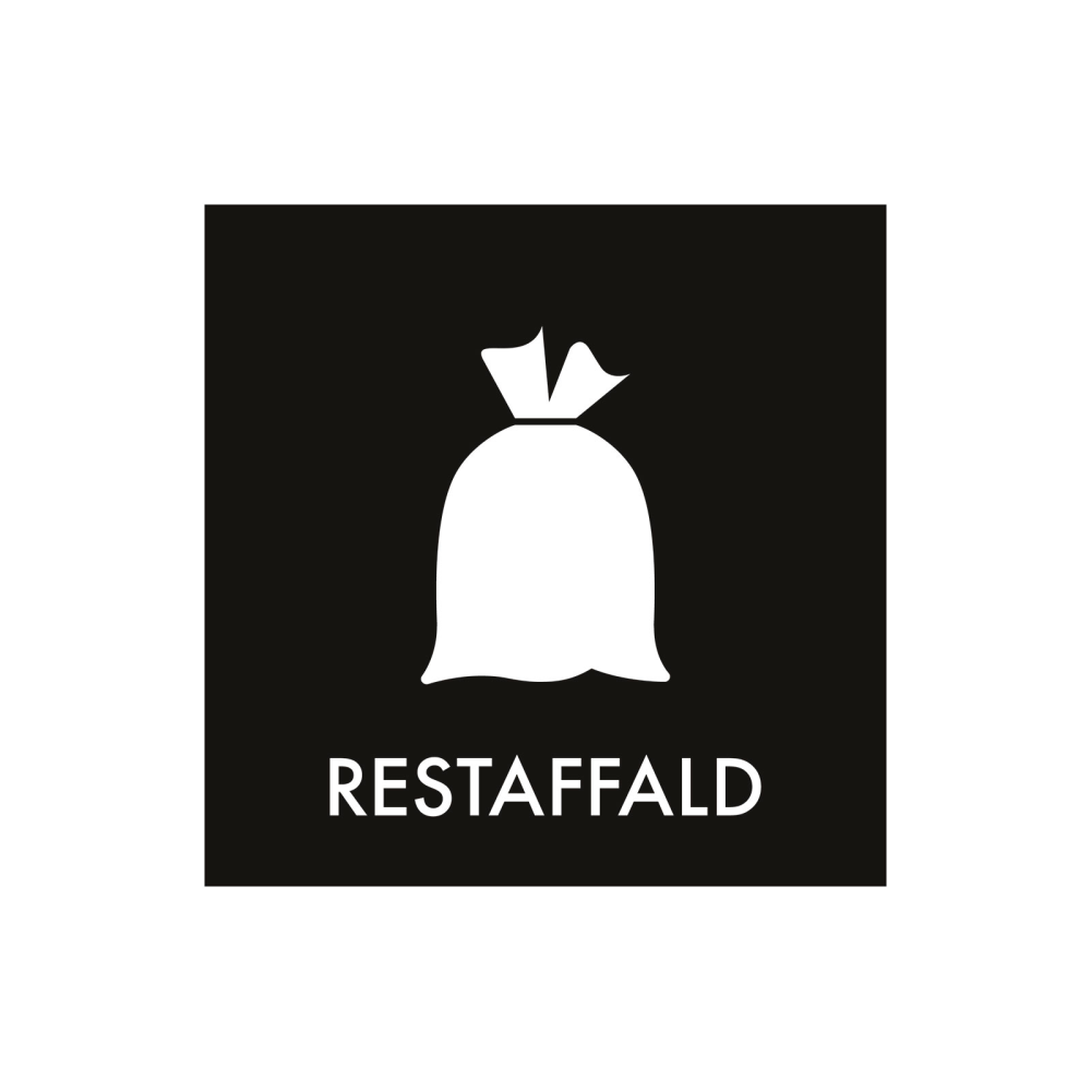 Affaldssortering “restaffald" - magnetskilt 30x30 cm.